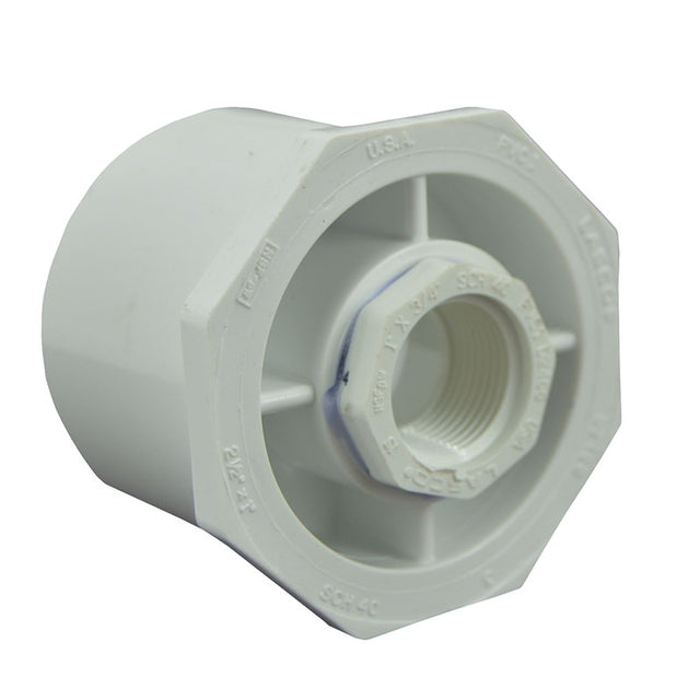 2-1/2" x 3/4" Sch 40 PVC Reducer Bushing Flush Style