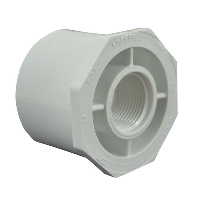 2-1/2" x 1" Sch 40 PVC Reducer Bushing Flush Style