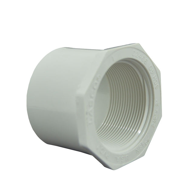 2-1/2" x 2" Sch 40 PVC Reducer Bushing Flush Style