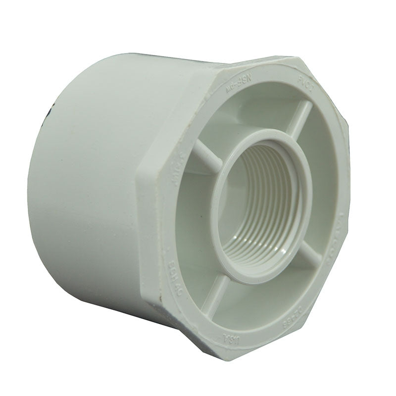3" x 1-1/4" Sch 40 PVC Reducer Bushing Flush Style