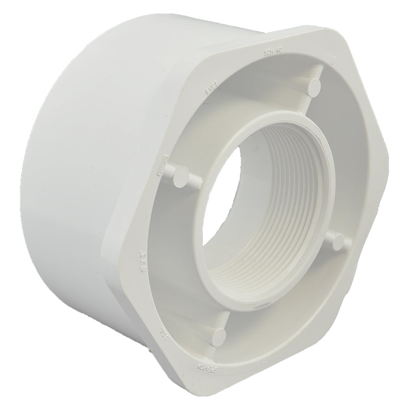 6" x 3" Sch 40 PVC Reducer Bushing Flush Style