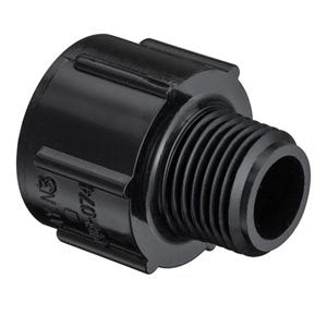 1/2" x 3/4" Black Sch 40 PVC Adapter MPT x FPT (446-074B)