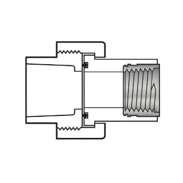 PVC Transition Union with Brass Thread