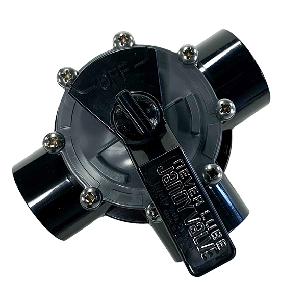 3 Port 1-1/2" - 2" CPVC Jandy Valve, Standard Diverter w/ Internal Stops (4945)