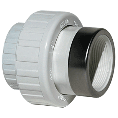 1" PVC Sch 40 Socket x SR Female Union w/EPDM O-ring (499-010SR)