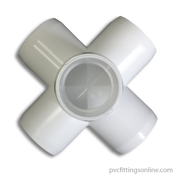 1 inch 5-WAY PVC Part - Top View