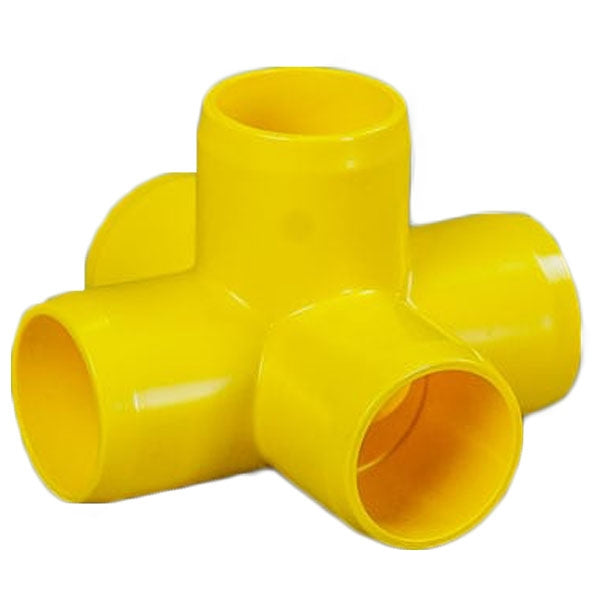 Yellow 1" Furniture Fitting 5-way (FF-5W-010-YELLOW)