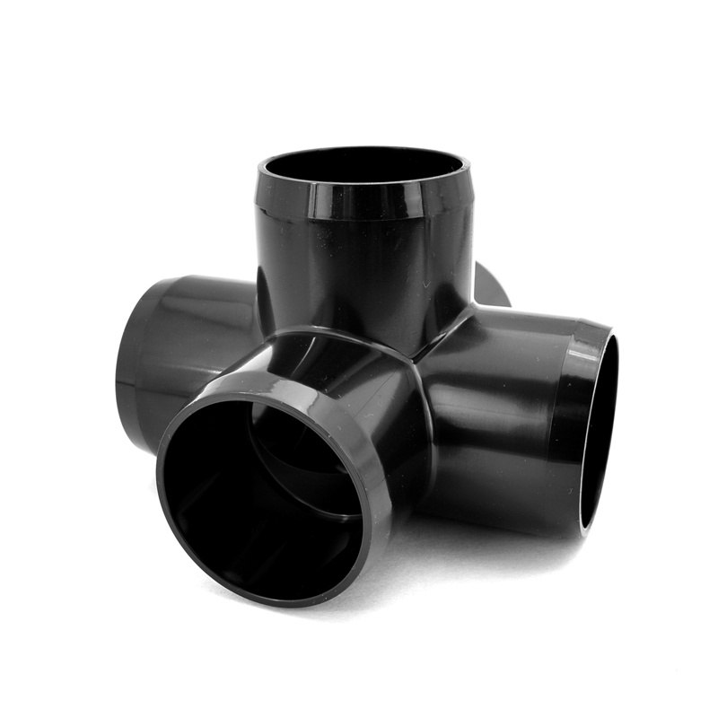 1-1/4" Black PVC 5-Way Furniture Fitting