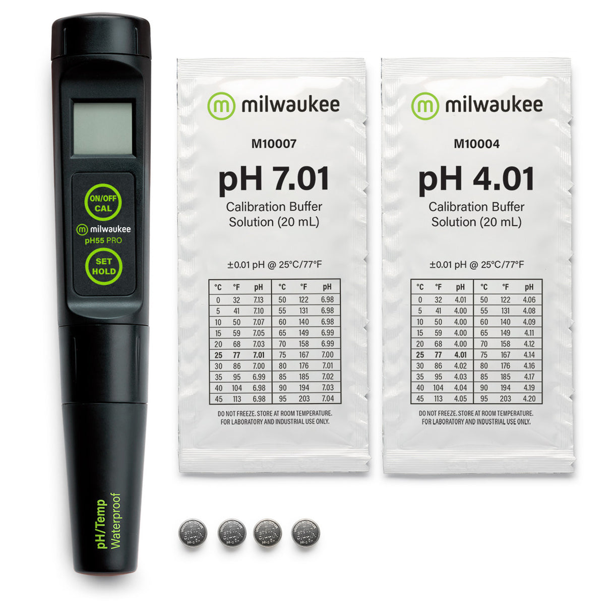 Milwaukee Instruments PH55 PRO Waterproof pH & Temperature Tester with ATC & Replaceable Probe