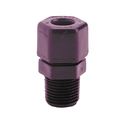 1/4" x 3/8" Fast & Tite® Black Polypropylene Connector, Tube x MPT, Nitrile O-Ring, Ferrule Nut