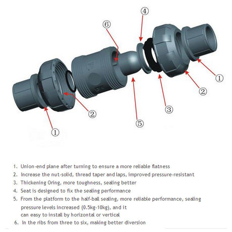 True Union Ball Check Valve