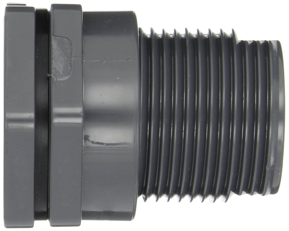 1-1/2" Hayward Bulkhead Fitting FPM - SOC x NPT (BFA1015CES) Side View