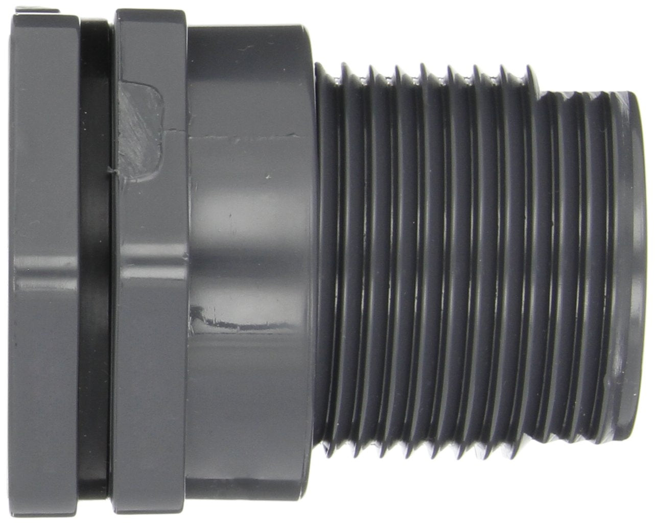 1-1/2" Hayward Bulkhead Fitting FPM - SOC x NPT (BFA1015CES) Side View