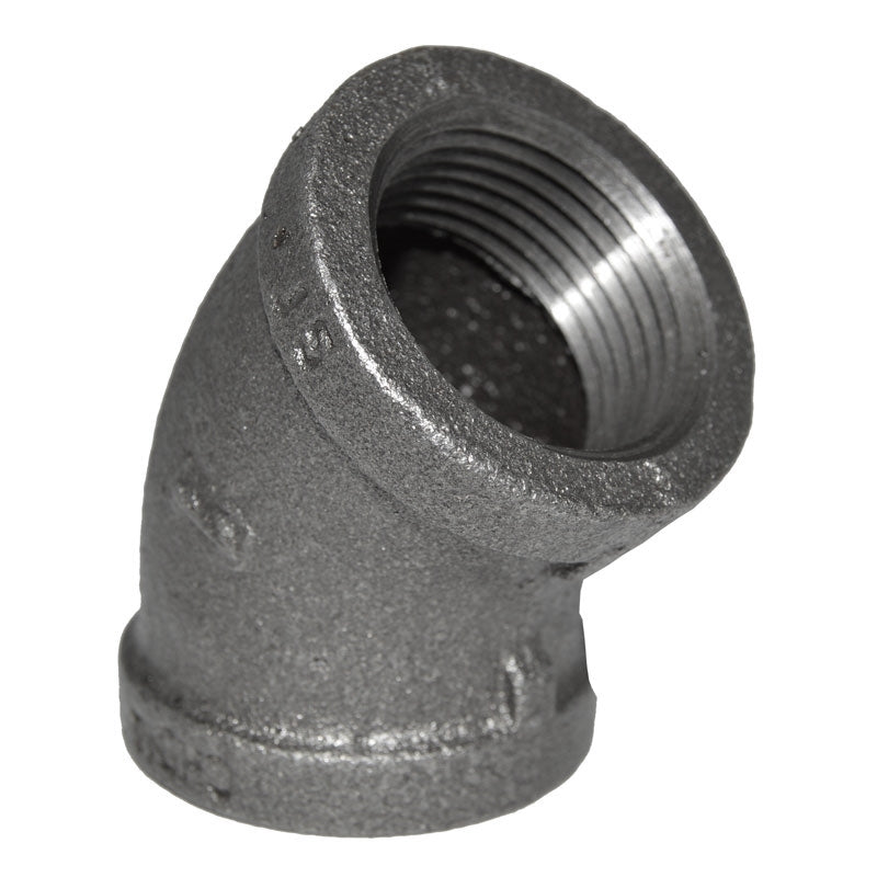 1" Black Malleable Iron 45 Elbow