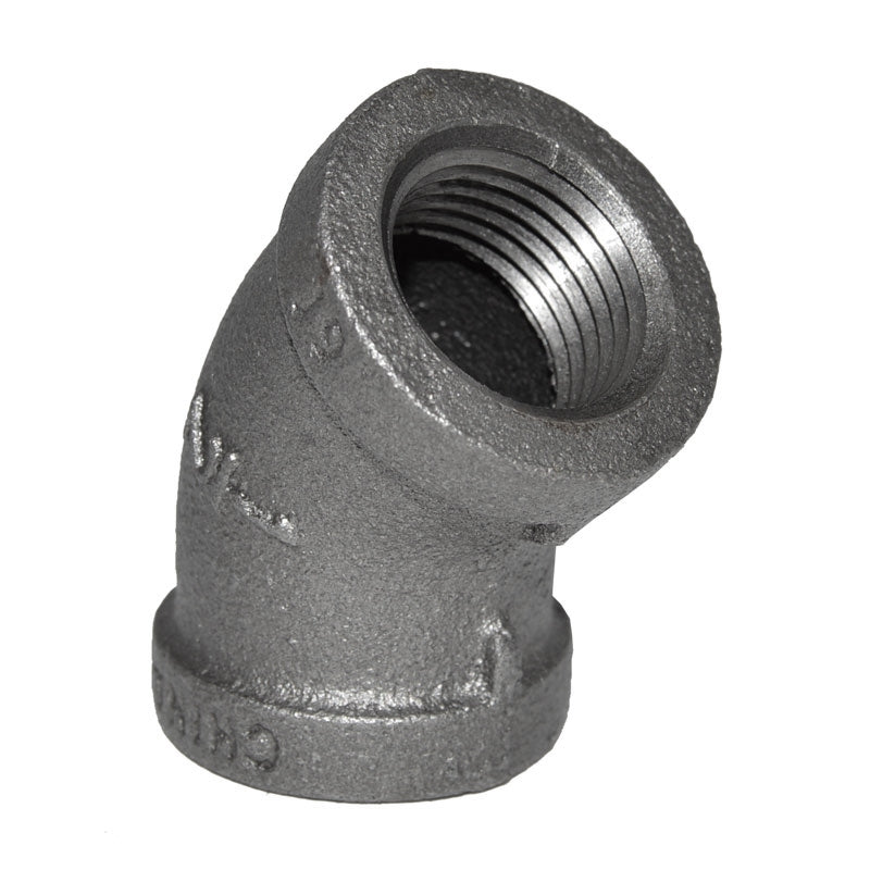 1/2" Black Malleable Iron 45 Elbow