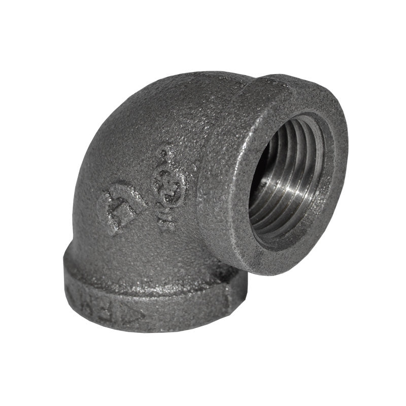 1/2" Black Malleable Iron 90 Elbow