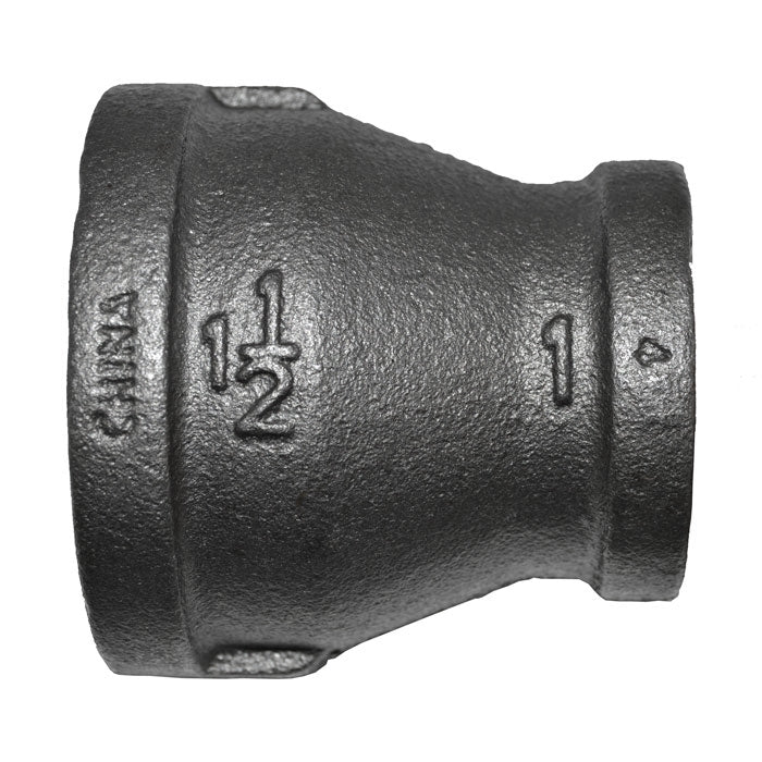 1-1/2" x 1" Black Malleable Iron Reducer Coupling