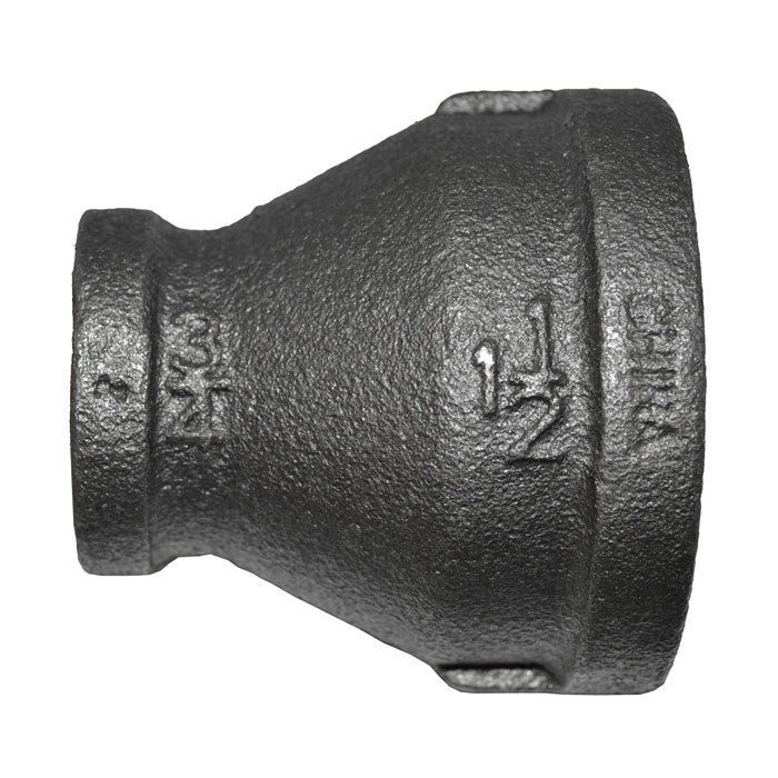 1-1/2" x 3/4" Black Malleable Iron Reducer Coupling