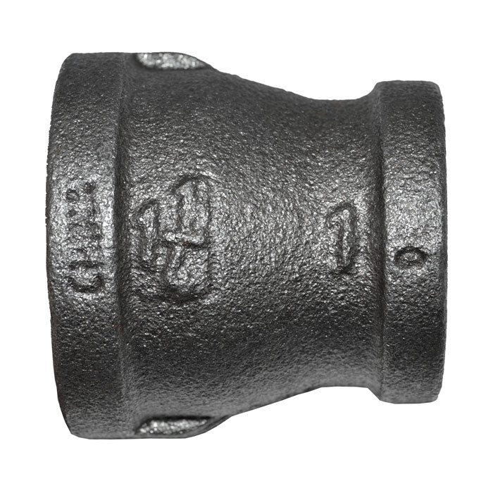 1-1/4" x 1" Black Malleable Iron Reducer Coupling