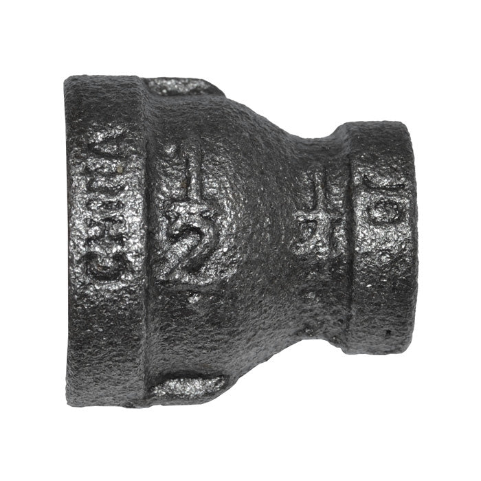 1/2" x 1/4" Black Malleable Iron Reducer Coupling