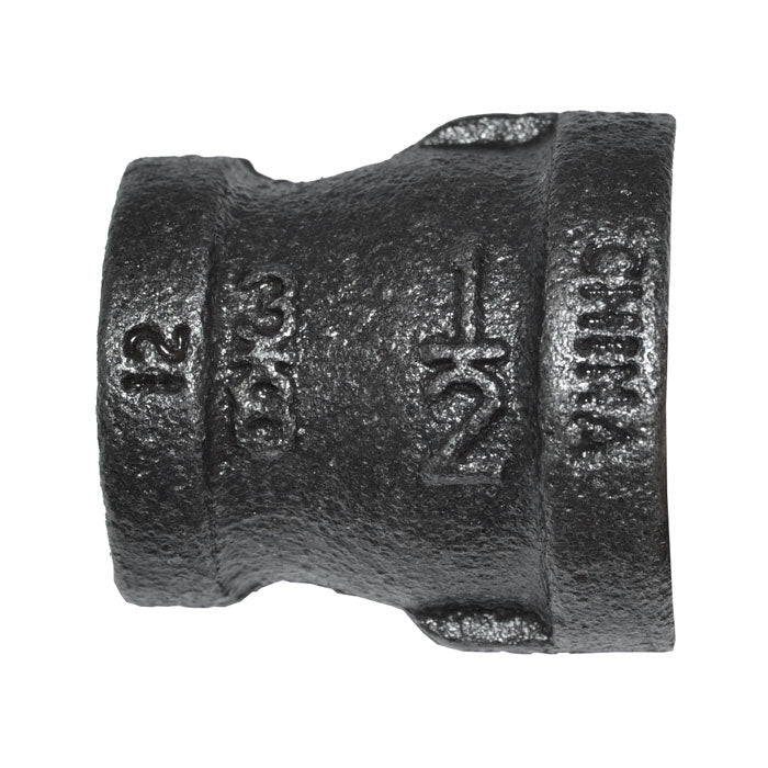 1/2" x 3/8" Black Malleable Iron Reducer Coupling