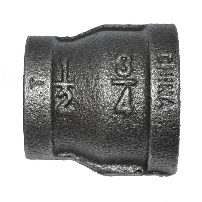 3/4" x 1/2" Black Malleable Iron Reducer Coupling