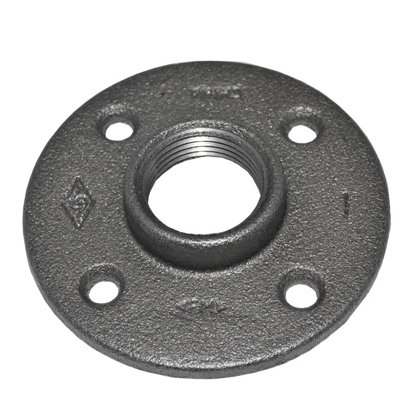 1" Black Malleable Iron Floor Flange