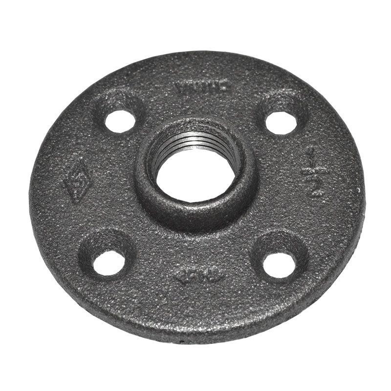 1/2" Black Malleable Iron Floor Flange