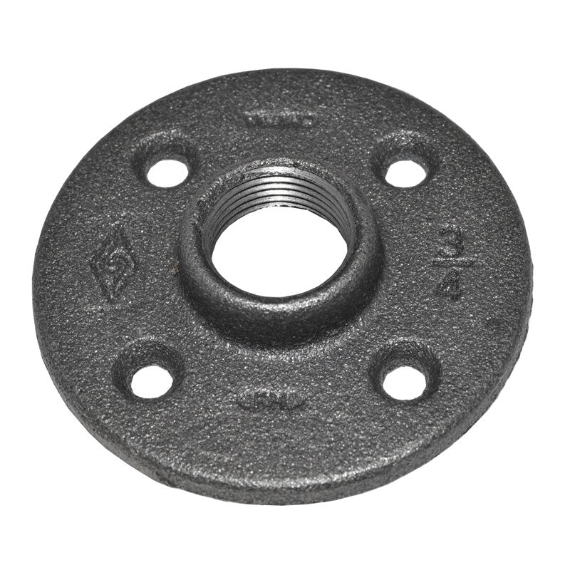 3/4" Black Malleable Iron Floor Flange
