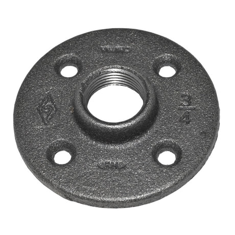 3/4" Black Malleable Iron Floor Flange