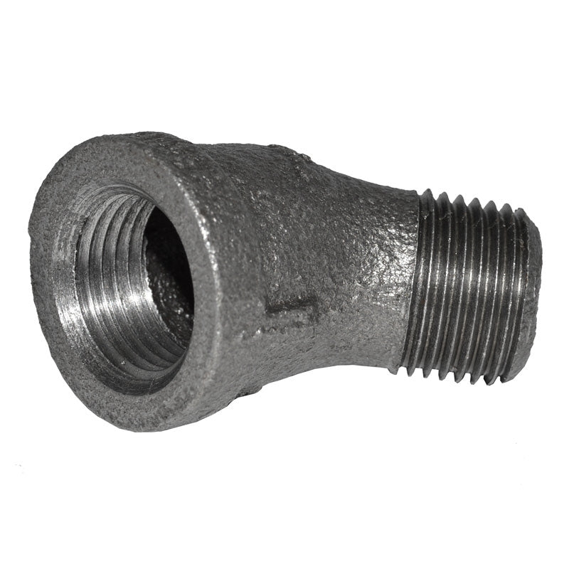 1/2" Black Iron 45 Street Elbow - side