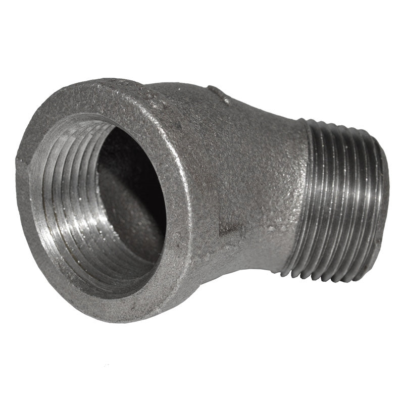 1" Black Iron 45 Street Elbow - side