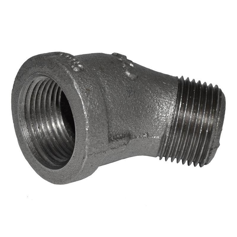 3/4" Black Iron 45 Street Elbow - side