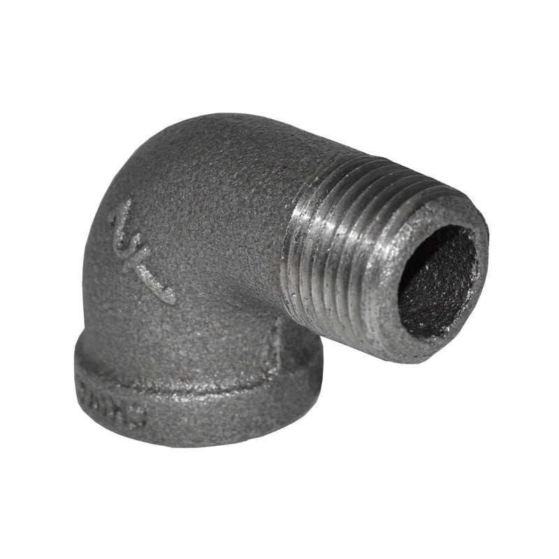 1/2" Black Malleable Iron 90-Degree Street Elbow - front