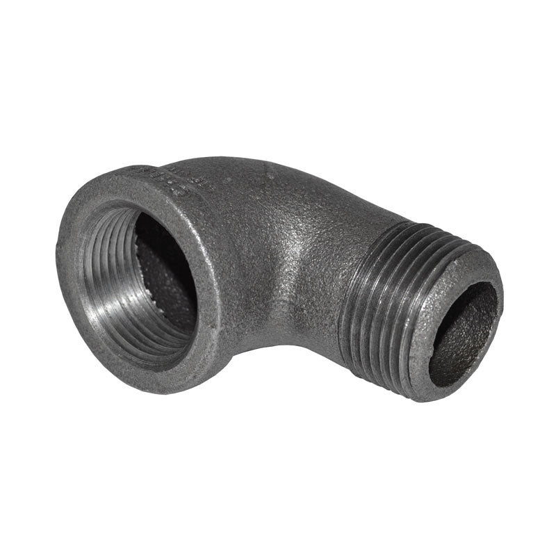 1" Black Malleable Iron 90-Degree Street Elbow - side