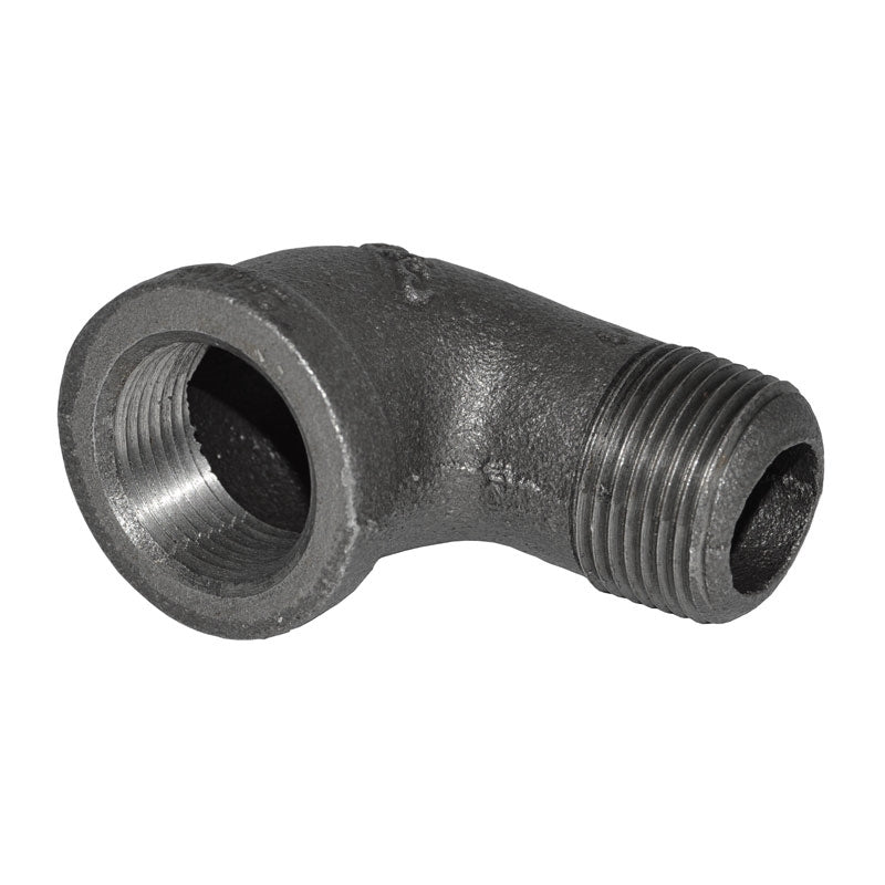 3/4" Black Malleable Iron 90-Degree Street Elbow - side