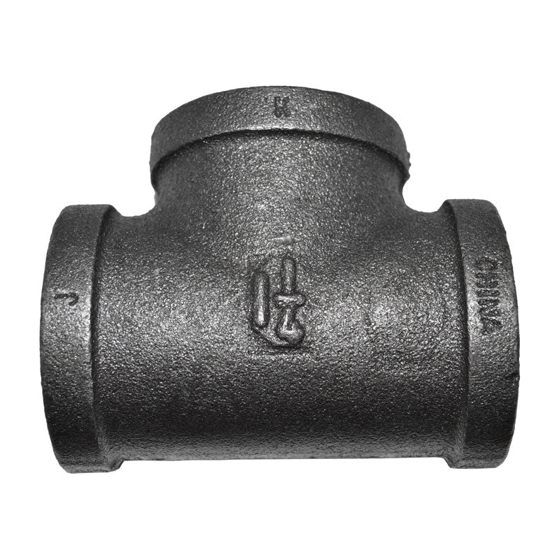 1-1/4" Black Malleable Iron Tee Fitting