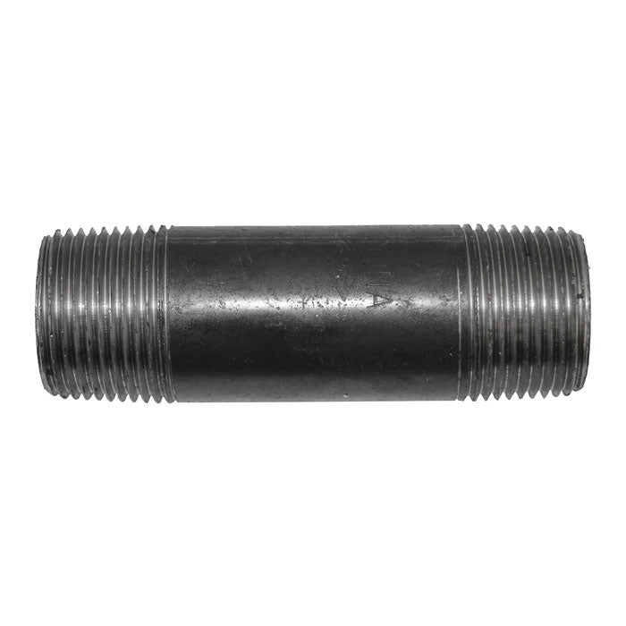 1" x 4" Black Malleable Iron Nipple