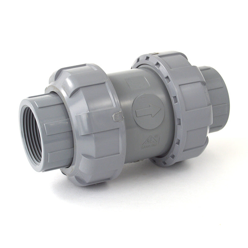 1-1/4" CPVC True Union Ball Check Valve - Threaded