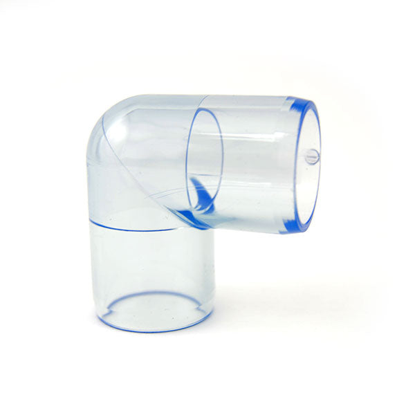 3/4" Clear PVC Elbow Fitting