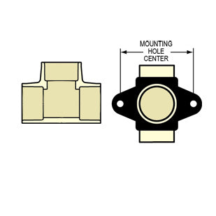 DE4101-005 1/2" CTS CPVC Drop Ear Tee with Bracket