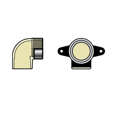 DE4107-005SR 1/2" CTS CPVC Drop Ear 90 Degree Elbow with Bracket