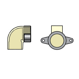 DEZ4107-005SR 1/2" CTS CPVC Drop Ear 90 Degree Zinc Reinforced Elbow