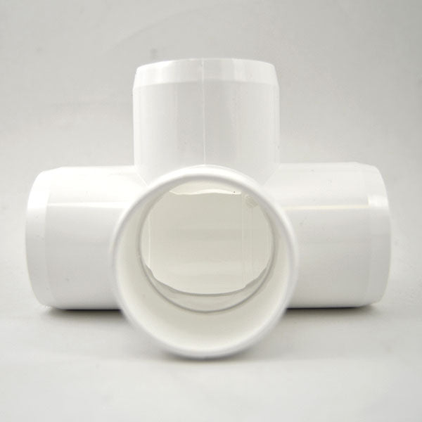 1-1/2 4-Way PVC Fitting - Front View