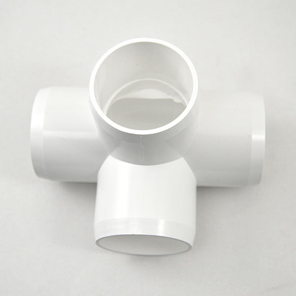 1-1/2" 4-Way PVC Fitting - Top View