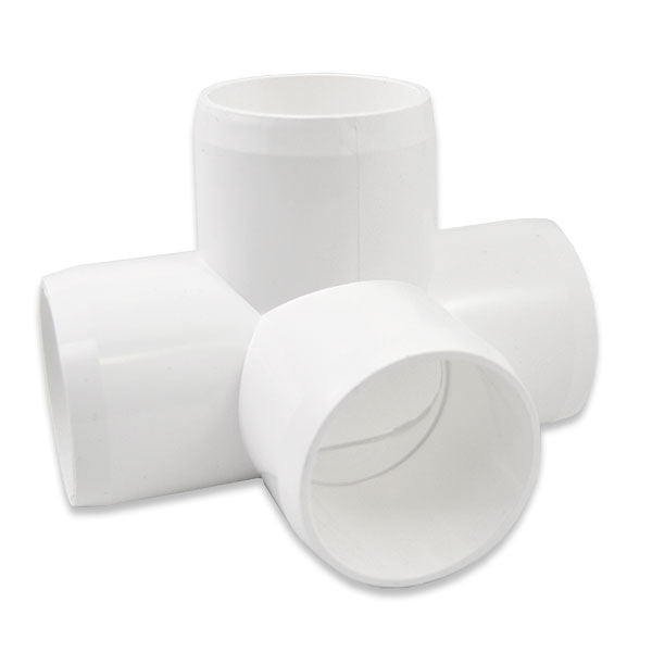 1-1/2 4 Way Fitting - Furniture Grade PVC