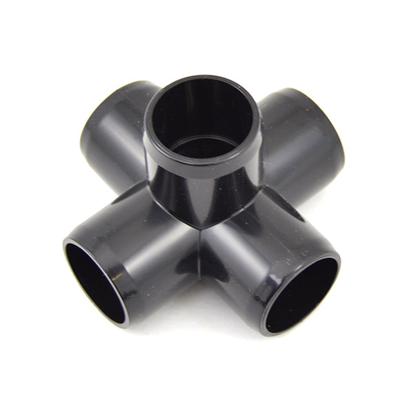 Black 5-Way PVC Connector