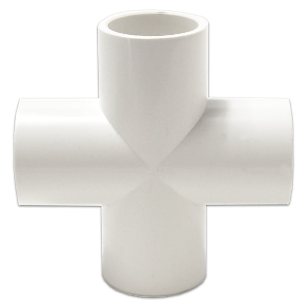 2" PVC Cross Furniture Fitting - White