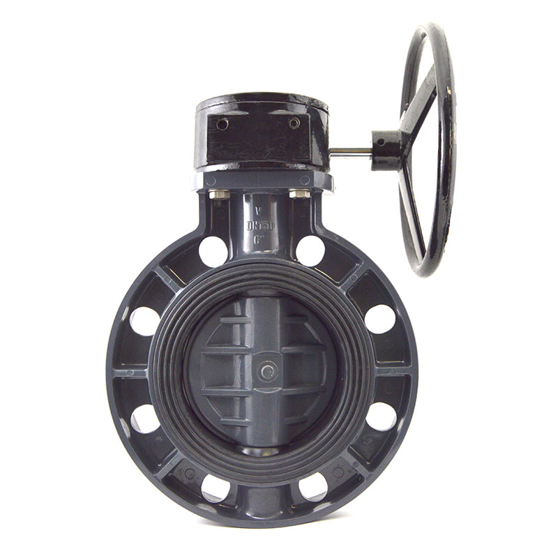 6" PVC Butterfly Valve - Gear Operator