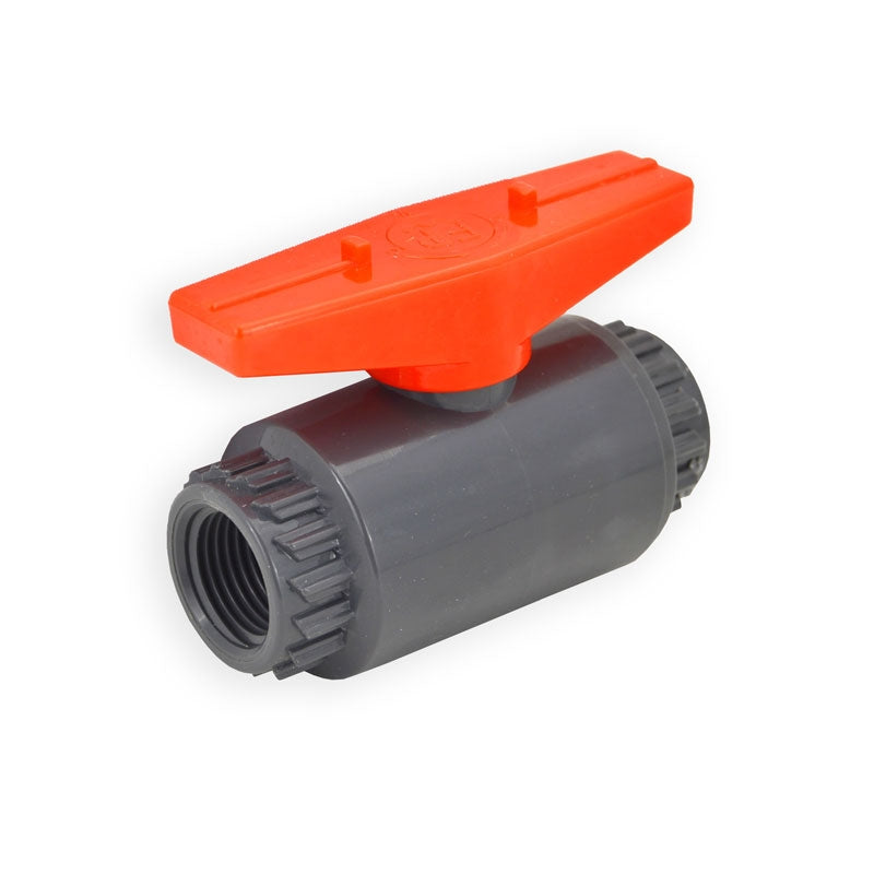 1/2" Flui-PRO PVC Compact Ball Valve - Gray / Threaded (FP-GT-005)